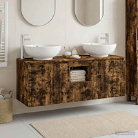 vidaXL Badrumsskåpsset 3 st Rökt ek 49,5 x 44,5 x 65 cm