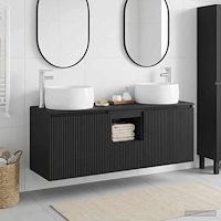 vidaXL Badrumsskåpsset 3 st Svart 49,5 x 44,5 x 66 cm Konstruerat trä