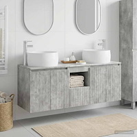 vidaXL Badrumsskåpsset 3 st Betonggrå 49,5 x 44,5 x 66 cm