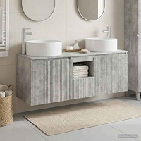 vidaXL Badrumsskåpsset 3 st Betonggrå 49,5 x 44,5 x 65,5 cm