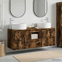 vidaXL Badrumsskåpsset 3 st Rökt ek 49,5 x 44,5 x 65,5 cm