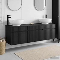 vidaXL Badrumsskåpsset 3 st Svart 49 x 44,5 x 66,5 cm Konstruerat trä