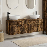 vidaXL Badrumsskåpsset 3 st Rökt ek 49 x 44,5 x 66,5 cm