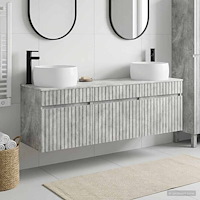 vidaXL Badrumsskåpsset 3 st Betonggrå 49 x 44,5 x 66 cm