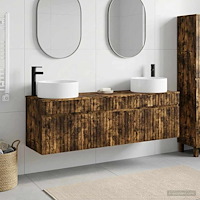 vidaXL Badrumsskåpsset 3 st Rökt ek 49 x 44,5 x 65,5 cm