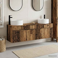 vidaXL Badrumsskåpsset 3 st Gammalt trä 49 x 44,5 x 65,5 cm