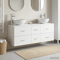 vidaXL Badrumsskåpsset 3 st Vit 49,5 x 35 x 63 cm Konstruerat trä