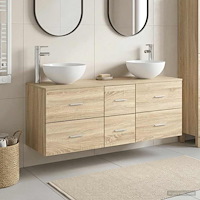 vidaXL Badrumsskåpsset 3 st Sonoma-ek 49,5 x 35 x 63 cm