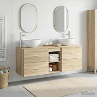 vidaXL Badrumsskåpsset 3 st Sonoma-ek 49,5 x 41 x 64,5 cm