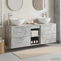 vidaXL Badrumsskåpsset 3 st Betonggrå 49,5 x 41 x 64,5 cm