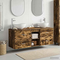 vidaXL Badrumsskåpsset 3 st Rökt ek 49,5 x 41 x 64,5 cm
