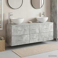 vidaXL Badrumsskåpsset 3 st Betonggrå 49,5 x 41 x 64,5 cm