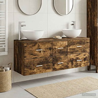 vidaXL Badrumsskåpsset 3 st Rökt ek 49,5 x 41 x 64,5 cm