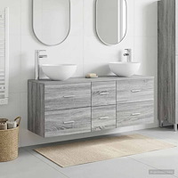 vidaXL Badrumsskåpsset 3 st Grå Sonoma 49,5 x 41 x 64,5 cm