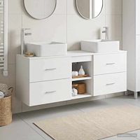 vidaXL Badrumsskåpsset 3 st Vit 49,5 x 41 x 63 cm Konstruerat trä