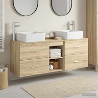 vidaXL Badrumsskåpsset 3 st Sonoma-ek 49,5 x 41 x 63 cm