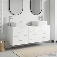 vidaXL Badrumsskåpsset 3 st Vit 49,5 x 41 x 63 cm Konstruerat trä