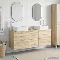 vidaXL Badrumsskåpsset 3 st Sonoma-ek 49,5 x 41 x 63 cm