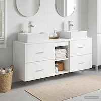 vidaXL Badrumsskåpsset 3 st Vit 49,5 x 41 x 62,5 cm Konstruerat trä