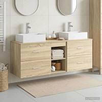 vidaXL Badrumsskåpsset 3 st Sonoma-ek 49,5 x 41 x 62,5 cm