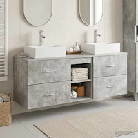 vidaXL Badrumsskåpsset 3 st Betonggrå 49,5 x 41 x 62,5 cm