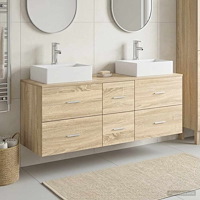 vidaXL Badrumsskåpsset 3 st Sonoma-ek 49,5 x 41 x 62,5 cm