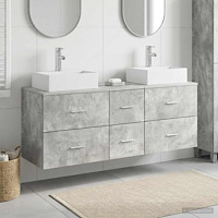 vidaXL Badrumsskåpsset 3 st Betonggrå 49,5 x 41 x 62,5 cm