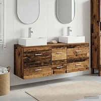 vidaXL Badrumsskåpsset 3 st Gammalt trä 49,5 x 41 x 62,5 cm