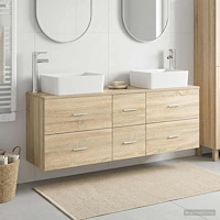 vidaXL Badrumsskåpsset 3 st Sonoma-ek 53 x 34,5 x 63 cm
