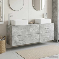 vidaXL Badrumsskåpsset 3 st Betonggrå 53 x 34,5 x 63 cm