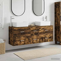 vidaXL Badrumsskåpsset 3 st Rökt ek 53 x 34,5 x 63 cm Konstruerat trä