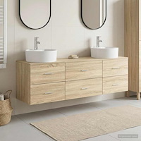 vidaXL Badrumsskåpsset 3 st Sonoma-ek 62,5 x 44,5 x 50 cm