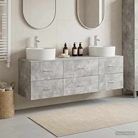 vidaXL Badrumsskåpsset 3 st Betonggrå 62,5 x 44,5 x 50 cm