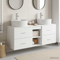 vidaXL Badrumsskåpsset 3 st Vit 49,5 x 44,5 x 65 cm Konstruerat trä