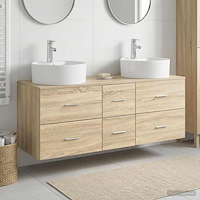 vidaXL Badrumsmöbelset 3 st Sonoma-ek 49,5 x 44,5 x 65 cm