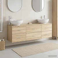 vidaXL Badrumsmöbelset 3 st Sonoma-ek 49,5 x 44,5 x 65 cm
