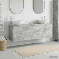 vidaXL Badrumsmöbelset 3 st Betonggrå 49,5 x 44,5 x 65 cm