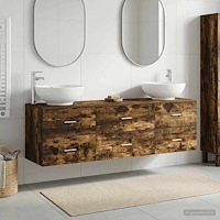 vidaXL Badrumsmöbelset 3 st Rökt ek 49,5 x 44,5 x 65 cm