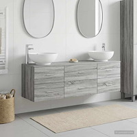 vidaXL Badrumsmöbelset 3 st Grå Sonoma 49,5 x 44,5 x 65 cm