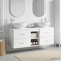 vidaXL Badrumsmöbelset 3 st Vit 49,5 x 44,5 x 65 cm Konstruerat trä