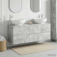 vidaXL Badrumsmöbelset 3 st Betonggrå 49,5 x 44,5 x 65 cm