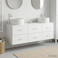 vidaXL Badrumsmöbelset 3 st Vit 49,5 x 44,5 x 66 cm Konstruerat trä