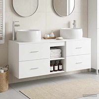 vidaXL Badrumsmöbelset 3 st Vit 49,5 x 44,5 x 66 cm Konstruerat trä