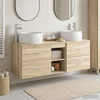 vidaXL Badrumsmöbelset 3 st Sonoma-ek 49,5 x 44,5 x 66 cm