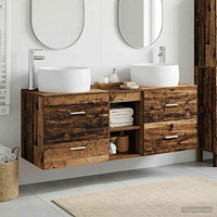 vidaXL Badrumsmöbelset 3 st Gammalt trä 49,5 x 44,5 x 66 cm