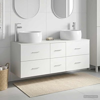 vidaXL Badrumsmöbelset 3 st Vit 49,5 x 44,5 x 66 cm Konstruerat trä