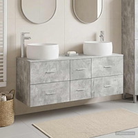 vidaXL Badrumsmöbelset 3 st Betonggrå 49,5 x 44,5 x 66 cm