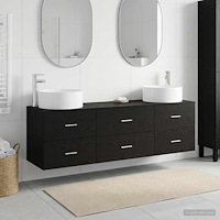 vidaXL Badrumsmöbelset 3 st Svart 49,5 x 44,5 x 65,5 cm