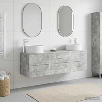 vidaXL Badrumsmöbelset 3 st Betonggrå 49,5 x 44,5 x 65,5 cm