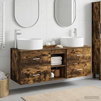vidaXL Badrumsmöbelset 3 st Rökt ek 49,5 x 44,5 x 65,5 cm